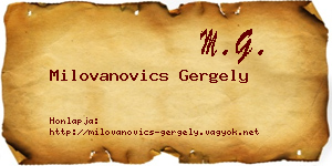 Milovanovics Gergely névjegykártya