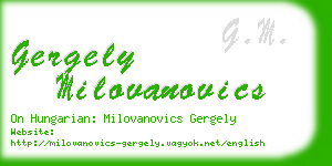 gergely milovanovics business card